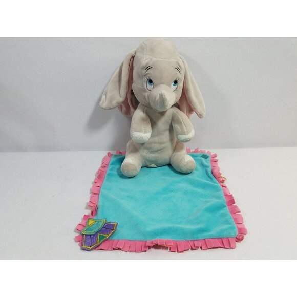 Disney Swaddle Baby Dumbo lot of 2 fringe blanket Lovey Babies Plush 10” Elephan - Picture 5 of 16